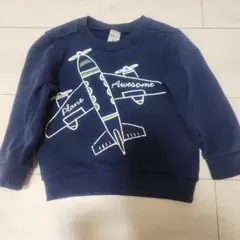 Carter's　飛行機プリント ネイビー トレーナー 90