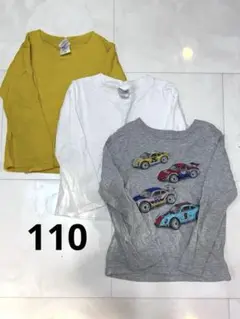 110 綿100 ベイビーギャップ　男の子 長袖 カットソー Tシャツ 無地 車