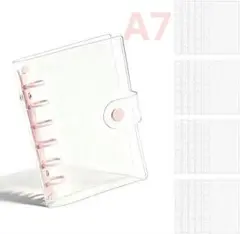 シール帳 A7 ピンク バインダー クリア トレカケース リフィル20枚 収納