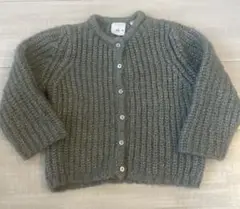 ZARA BABY モヘア　リブ　カーディガン　カーキ92㎝