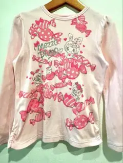 平成レトロ　ペリエちゃん　メゾピアノ 長袖 Tシャツ 130 ピンク