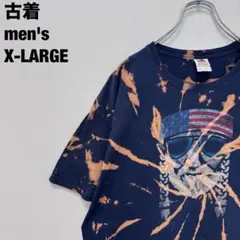 古着 フルーツオブザルーム Tシャツ US ネイティブ ブリーチ ネイビー XL