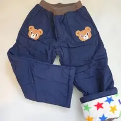 ミキハウス 長ズボン 110 ネイビー クマ刺繍