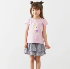 anyfam　Tシャツ　半袖　エニィファム　うさぎ　動物柄　リボン