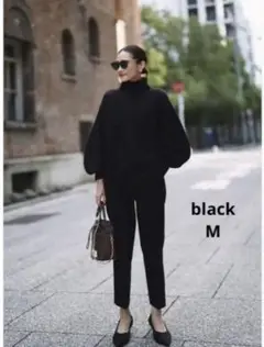 完売！ELLIE ボタンテーパードパンツ　black M