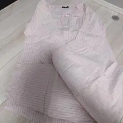 マタニティ パジャマ ピンクストライプ