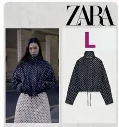 ZARA　完売品 　ドットプリントジャケット Lサイズ ZARA ドットプリントジャケット - メルカリ