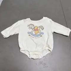 美品★ほぼ未使用　プーさんロンパース 長袖 クリーム色　80