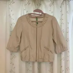 ベージュ 7分袖ジャケット