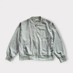 ehka sopo エヘカソポ ジップアップ ブルゾン M チェック柄 シアーのサムネイル