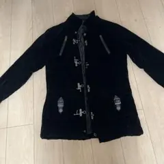 in the atticブラックベロア生地コート