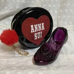 【未使用】ANNA SUI 化粧ポーチとガラスのような靴のオブジェのセット