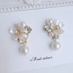 白花＊bijou＆pearl✨ピアス　セレモニー　桜モチーフ　入学式