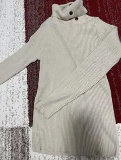 OLIVE de OLIVEリブ編みタートルネックセーター ベージュ