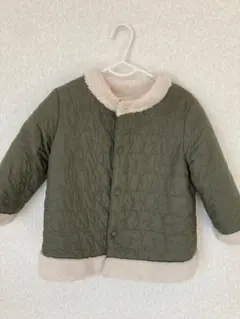 オリーブグリーン 星柄キルティングリバーシブルアウター