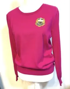 RALPH LAUREN SPORTピンク 長袖セーター コットン エンブレム