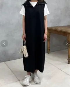 美品　TシャツセットハーフZIPワンピース　アンディコール
