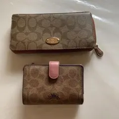 COACH ブラウンレザー二つ折り財布