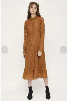 SLY LACE SH DRESS キャメル　1のサムネイル