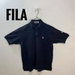 M524 FILA ポロシャツ 半袖 黒 刺繍 ワンポイント 夏のサムネイル