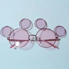 ハート模様 ミッキー型サングラス ピンクのグラデーション レンズ ファッション
