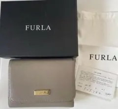 FURLA グレー レザー 三つ折り財布