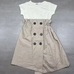 【新品未使用】　半袖ワンピース ペアマノン　ブラウン　90cm