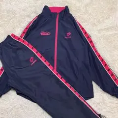 ✨美品✨ Lotto ジャージ上下セット 裏フリース ネイビー/ピンク M