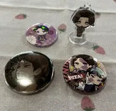 鬼滅の刃　珠代と愈史郎缶バッジ、珠代アクリルスタンドチャーム4個セット