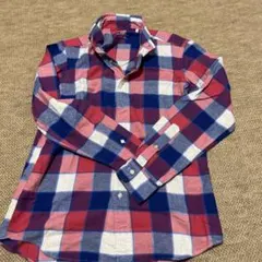 SHIPS 赤青白 チェック柄ネルシャツ Sサイズ