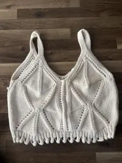 ZARA 編み込みキャミソール クリーム色