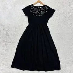 本日限定値下げ インフィールド ロングワンピース フレンチスリーブ 星 刺繍 F