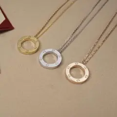 円形ペンダントネックレス 3色セット
