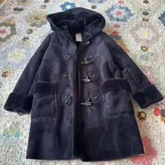 【Mila Owen】フェイクムートン ダッフルコート ネイビー F フード