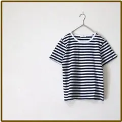 アースミュージックアンドエコロジー Tシャツ 半袖 ボーダー 綿100%