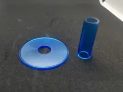 アケコン クリア青 ディスク シャフトカバー アーケードコントローラー 三和