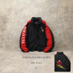 ラルフローレン 90s サークルスキー ダウンジャケット L ブラック