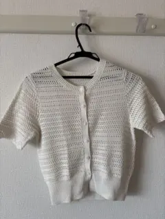 GU 白 半袖カーディガン