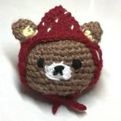 くま　あみぐるみ　いちご　帽子　ストラップ　y2k 大きめ 平成女児