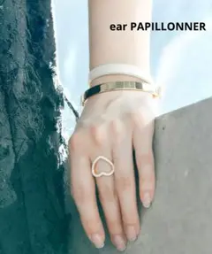 【ear PAPILLONNER】ダブルラップレザーブレスレット　アイボリーのサムネイル