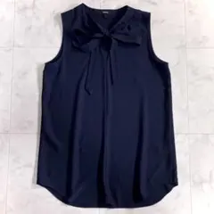 Theory luxe ボウタイ ノースリーブブラウス 2way シアー 紺40 - メルカリ