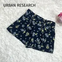 URBAN RESEARCH ショートパンツ 花柄 ウエストゴム ネイビー