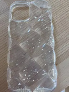 クリア iPhone13, 14ケース ダイヤモンドパターン