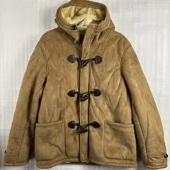 ブラウン ダッフルコート スエード風