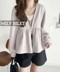 k0176 MILY BILET スウェードポンチへプラムダブルジップジャケットのサムネイル