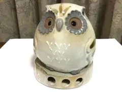 フクロウ　香炉　陶器