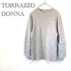 TORRAZZO DONNA ニットトップス F 袖ファー 長袖 シンプル 春秋