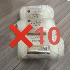 クリーム色 アクリル毛糸 10本 なないろ 彩色 白 増減可能