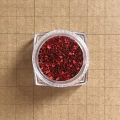 【まとめ割対象♡】ネイルパーツ　ホログラム　ミニハート　レッド