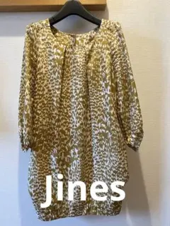 jines ゴールド柄 膝丈ワンピース S 38サイズ およばれ オケージヨのサムネイル